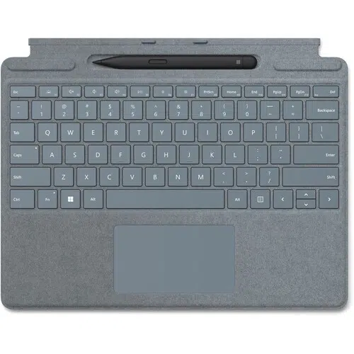 Surface Pro Signature Cobertor Teclado Inglés Ice Blue para Surface Pro 8, 9 y X con Surface Pen Slim 2 Black