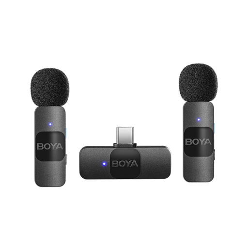 Micrófono Inalámbrico BOYA 2.4GHz doble ultra compacto y portable con conector USB-C
