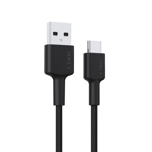 AUKEY Cable Trenzado Nylone USB 2.0 a USB-C 0,9m Negro CB-CD30-B