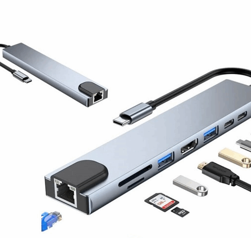 Adaptador Tipo C 8 En 1 Hub Usb 3.0 Hdmi 4k Multipuerto