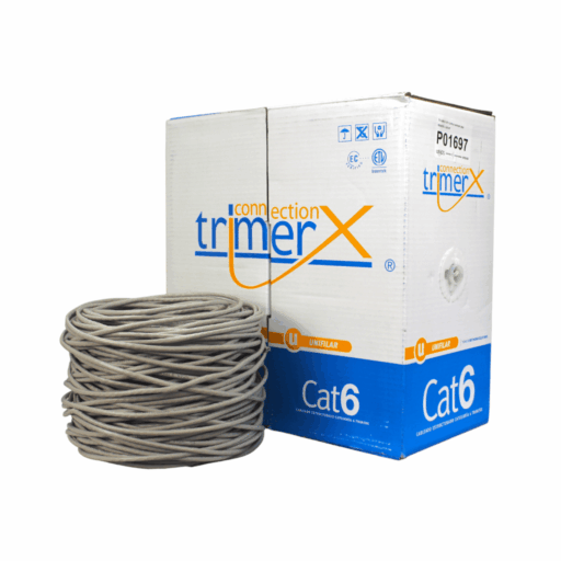 Cable De Red Interior Utp Cat 6 Rollo 23Awg 305 Mts. Trimerx  - Gris