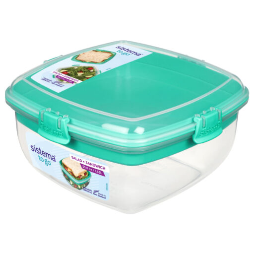 Sistema To Go Hermético Ensalada + Sandwich 1.63L Verde