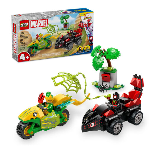 LEGO Spiderman Spin y Electro: Duelo de Vehículos Dinosaurio - 11198