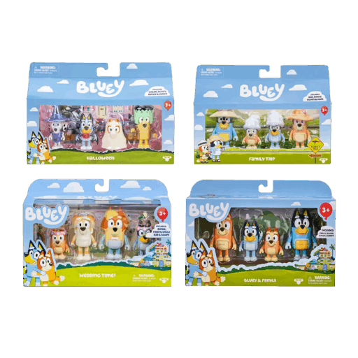 Bluey Set 4 Figuras Family Bluey Aleatorio