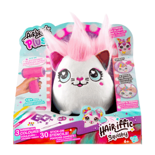 Airbrush Plush Peluche Squishy Cabello Divertido para Peinar con Aerógrafo Electrónico y Accesorios
