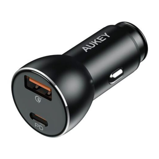 AUKEY Cargador de vehículo dual USB-C / USB-A 48W Negro CC-Y48