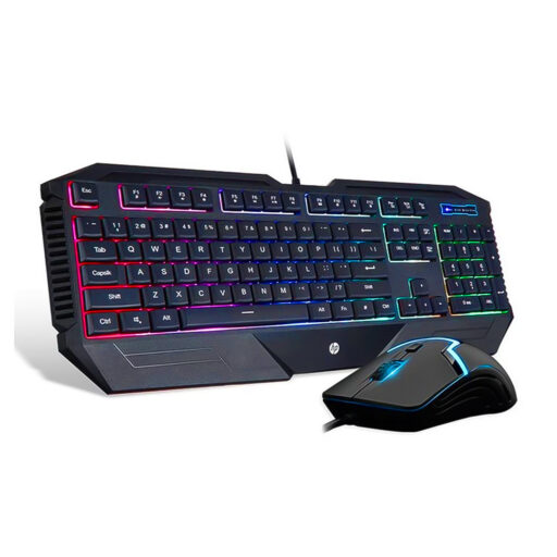 Kit Teclado Membrana y Mouse Gamer RGB HP GK1100 Negro