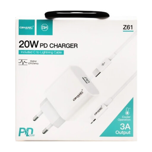 Cargador PD 20W + USB Tipo C a Lightning - Blanco