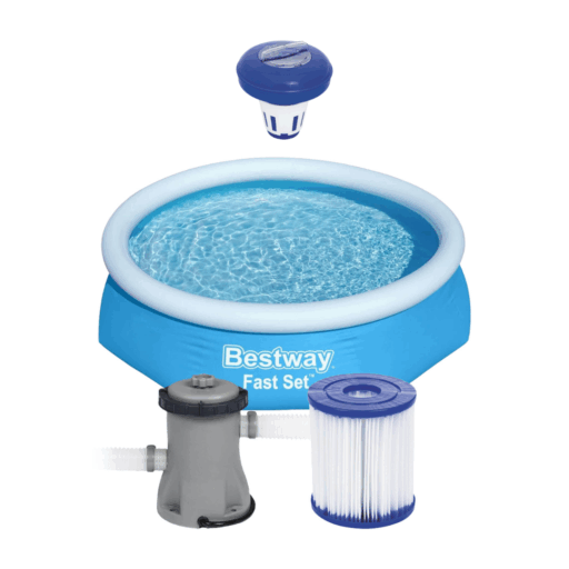Kit Bestway Piscina Redonda Fácil Armado con Filtro 244x61cm Azul + Porta Cloro