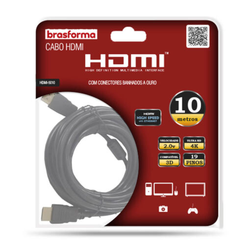 Brasforma HDMI5010 Cable HDMI 10 Metros 4K