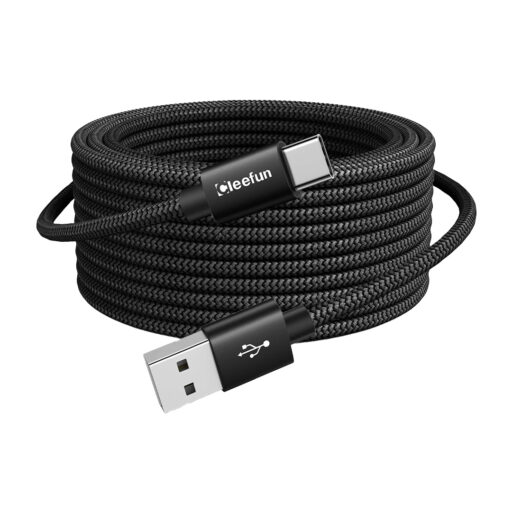Cable de Carga USB-C Nylon Trenzado 9 Mts Negro
