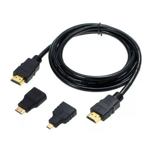 Cable HDTV 3 En 1 con  Adaptadores Mini y Micro HDTV