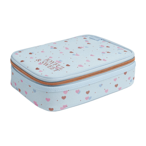 Tilibra Estuche Box para 100 Lápices con Divisor y Elástico Organizador Joyful y Sweet Azul