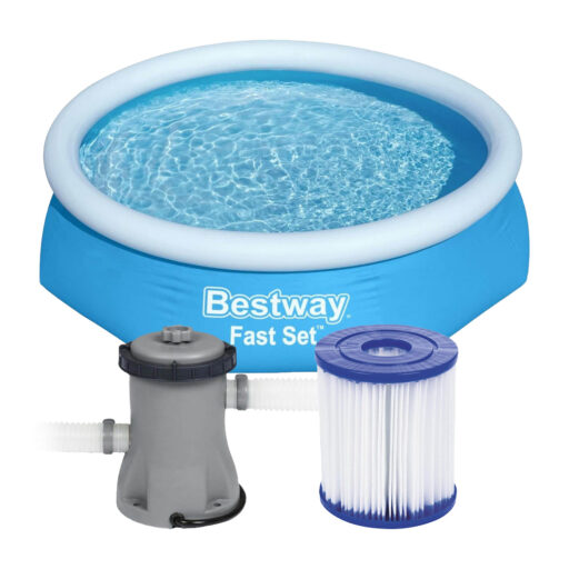 Bestway Piscina Redonda Fácil Armado con Filtro 244x61cm Azul