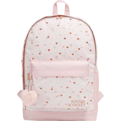 Tilibra Mochila con Pompón de Corazón Joyful Rosa 29x43x12cm
