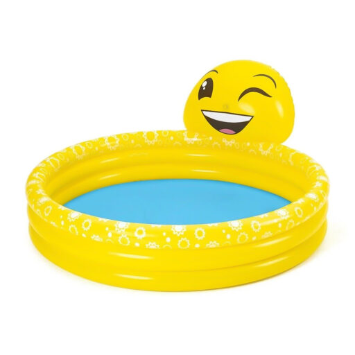 Piscina Bestway Inflable 3 Anillos Emoji Lanza Agua 144x69cm