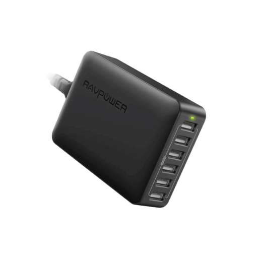 Cargador USB 60 W 12 A, estación de carga USB de escritorio con 6 puertos con iSmart Multiple Port