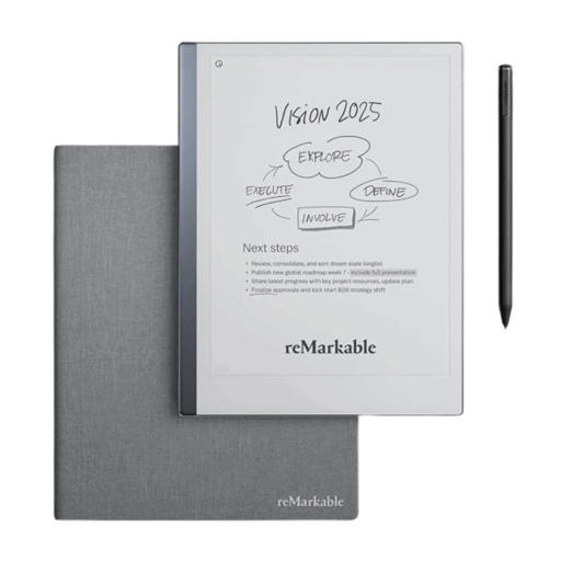 reMarkable 2 Essentials 10.3" Tableta Digitalizadora con Marker Plus Pen y Book Folio Cover Gris