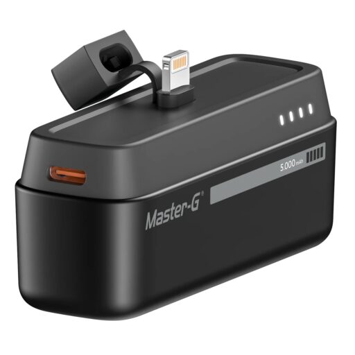 Master-G Cargador Portátil Power Bank Pocket 5000mAh Lightning para iPhone - Negro