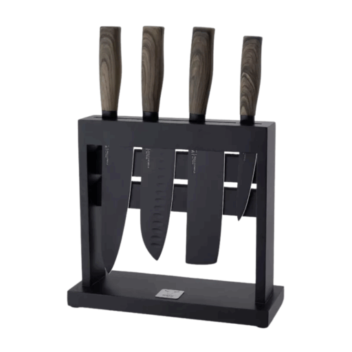 Wayu Block Taco 4 Piezas Cuchillos de Acero Inoxidable Premium con Soporte