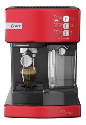 Cafetera Oster Primalatte Bvstem6603 Automática Roja Para Cápsulas Monodosis Y Expreso