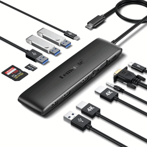 Lemorele  Docking Station Dual Monitor USB-C Hub 12 en 1