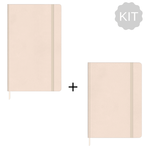 Kit Libretas Cosidas Cambridge Grande Con Líneas Rosa + Pequeña Sin Líneas Rosa Tilibra