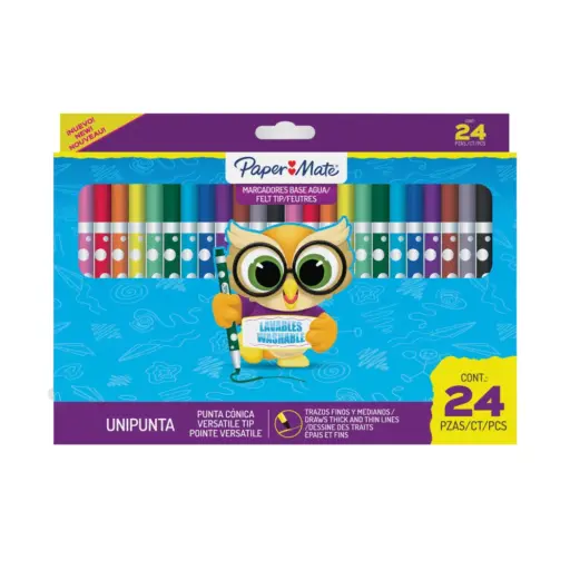 Paper Mate - Marcadores Permanentes Punta Cónica 24 Unidades