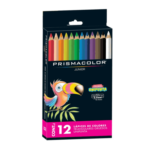 Prismacolor Junior - Lápices de Colores Triangulares Gruesos Unipunta Surtidos 12 Unidades