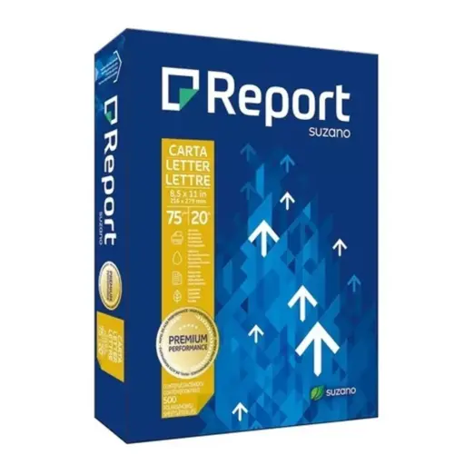 Suzano Report - Resma Premium Papel Fotocopia Tamaño Carta 500 Hojas 75gr
