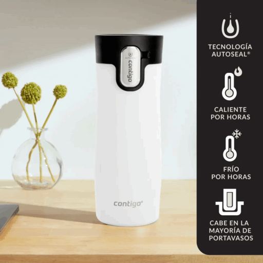 Contigo West Loop - Mug AUTOSEAL Acero Inoxidable 473ml - Blanco
