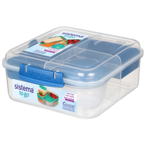 Sistema To Go Hermético Bento 1.25L con Pote para Yogurt - Azul
