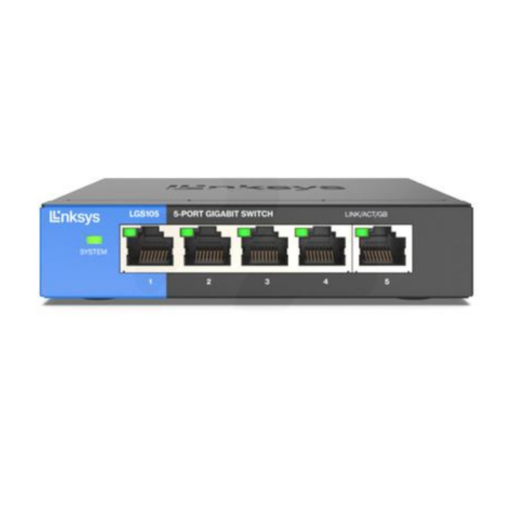 Linksys -Switch 5 puertos PoE+ no Admin - LGS105P