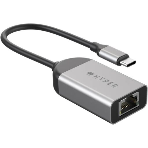 Adaptador USB-C a Ethernet 2.5 Gb Hyperdrive Hyper Gris