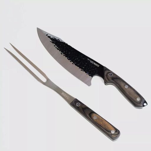Set Parrillero Wayu Hammer Cuchillo Pincho + Grabado Láser